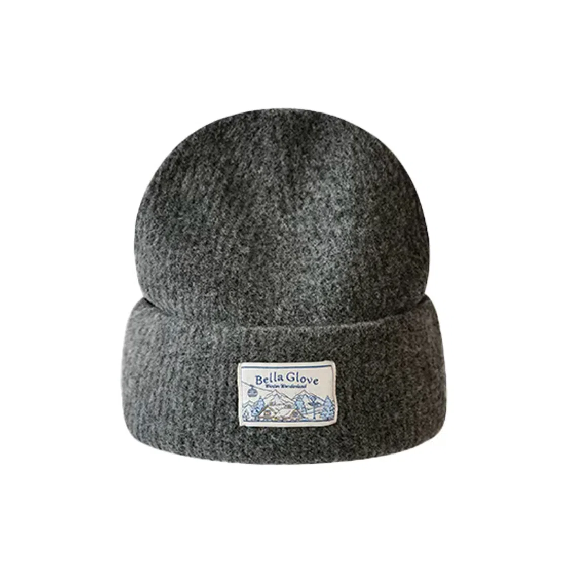 艾佳微 户外日常通勤韩系贴布毛线针织帽保暖护耳防寒套头冷帽小众 腈纶 绒线帽 男女同款情侣款