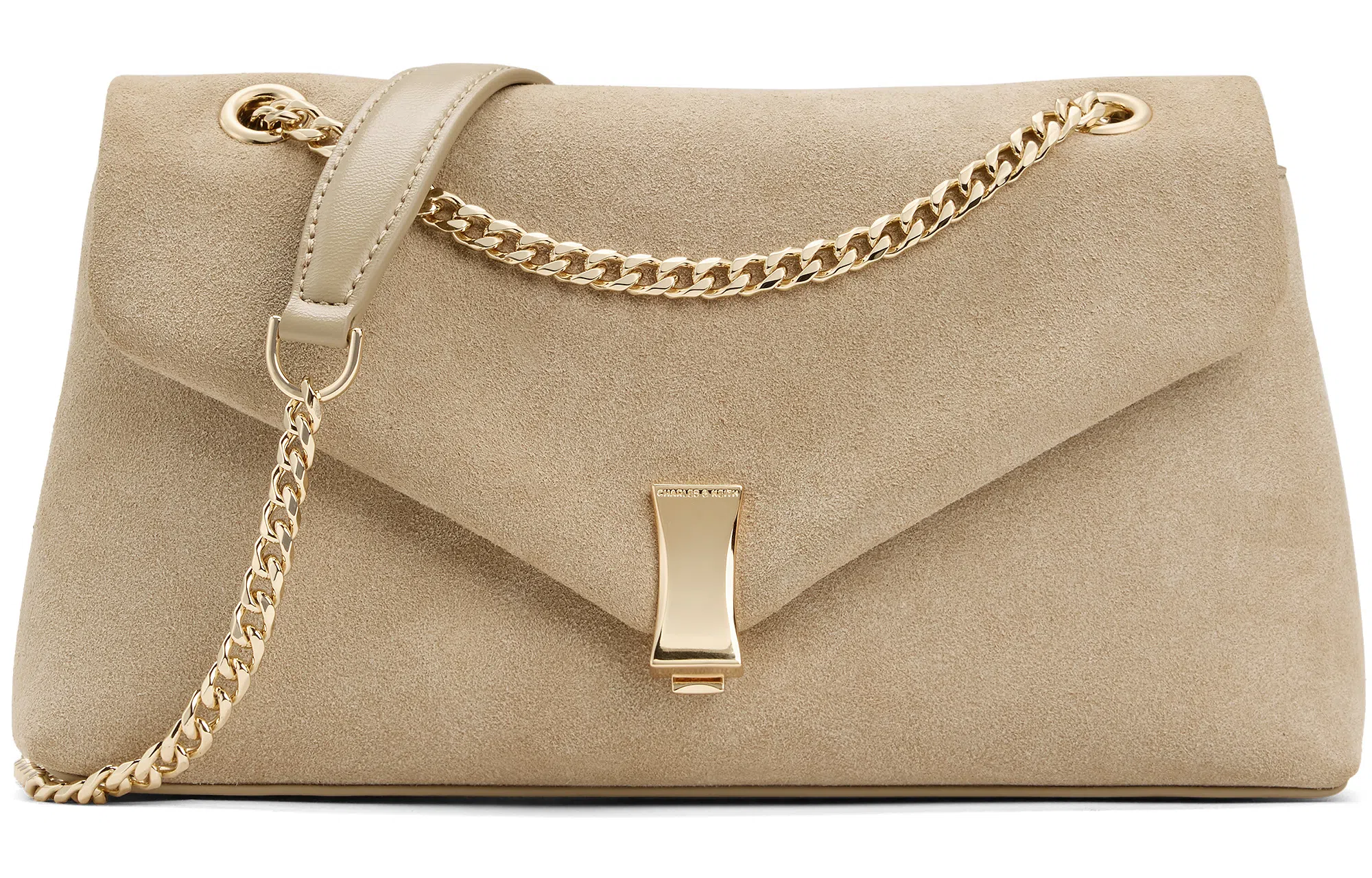 CHARLES&KEITH Envelope Chain Shoulder Bag Cream