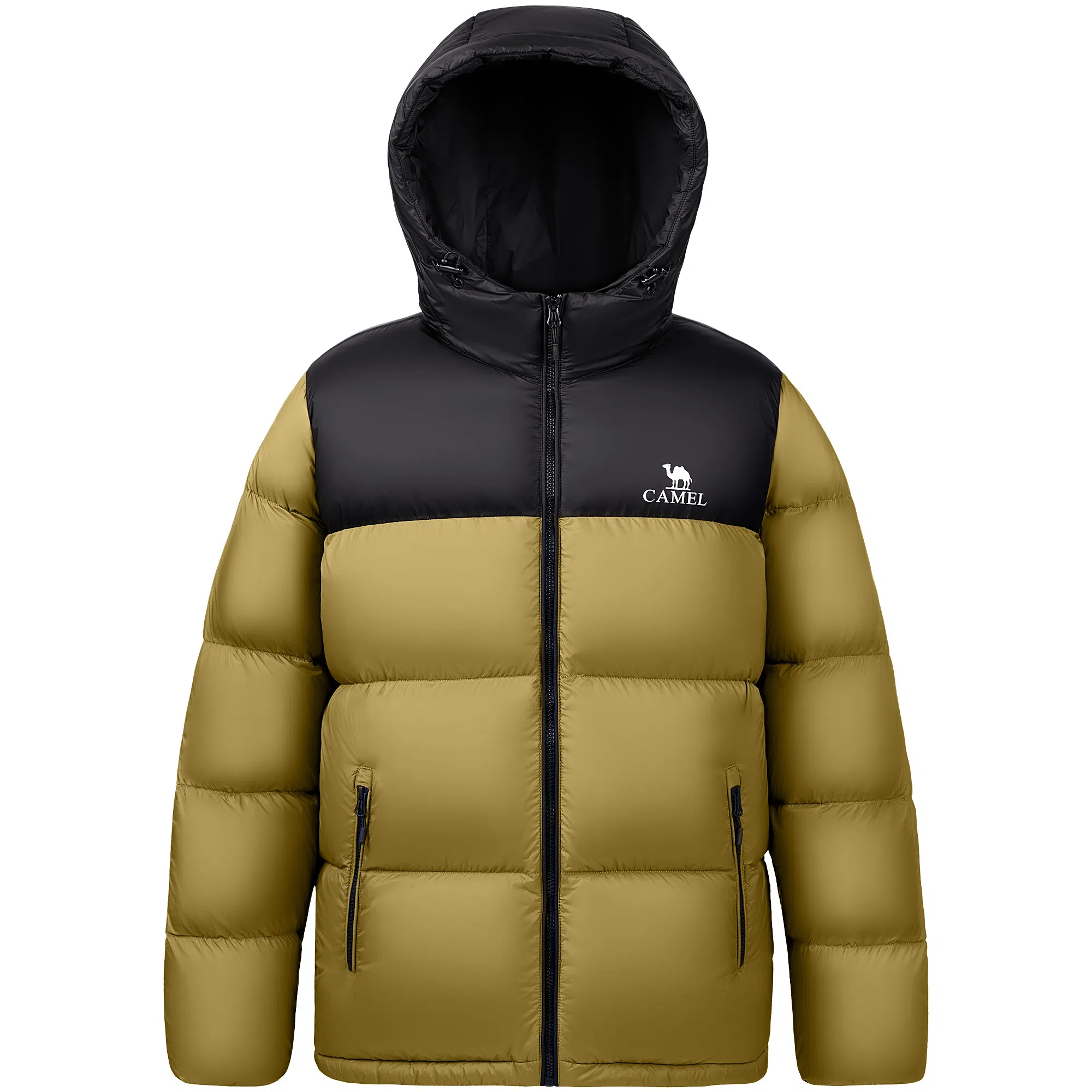 CAMEL Warm Fleece Windproof Hooded Down Jacket