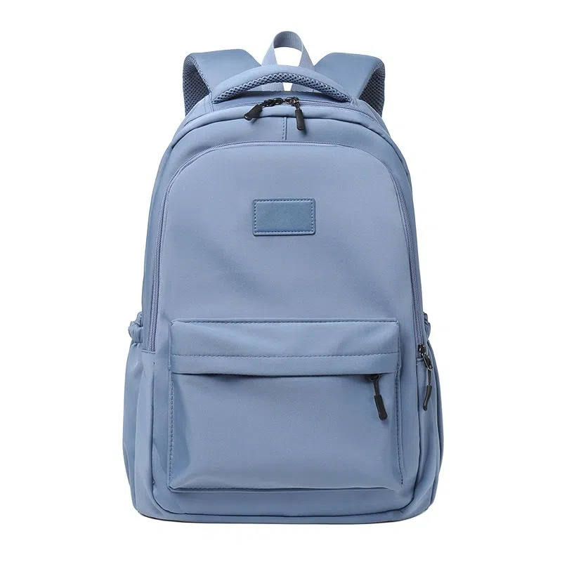 艾妮兔 旅行大容量初高中大学生简约拉链开合 涤纶（聚酯纤维） 书包背包双肩包 大号 男女同款情侣款 蓝/白/粉/灰/黑