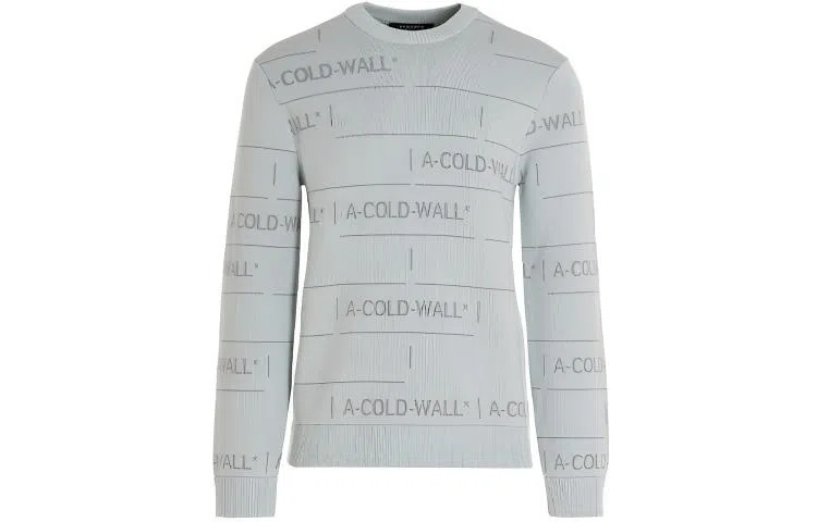 A-COLD-WALL* Letter Print Crewneck Sweater Gray