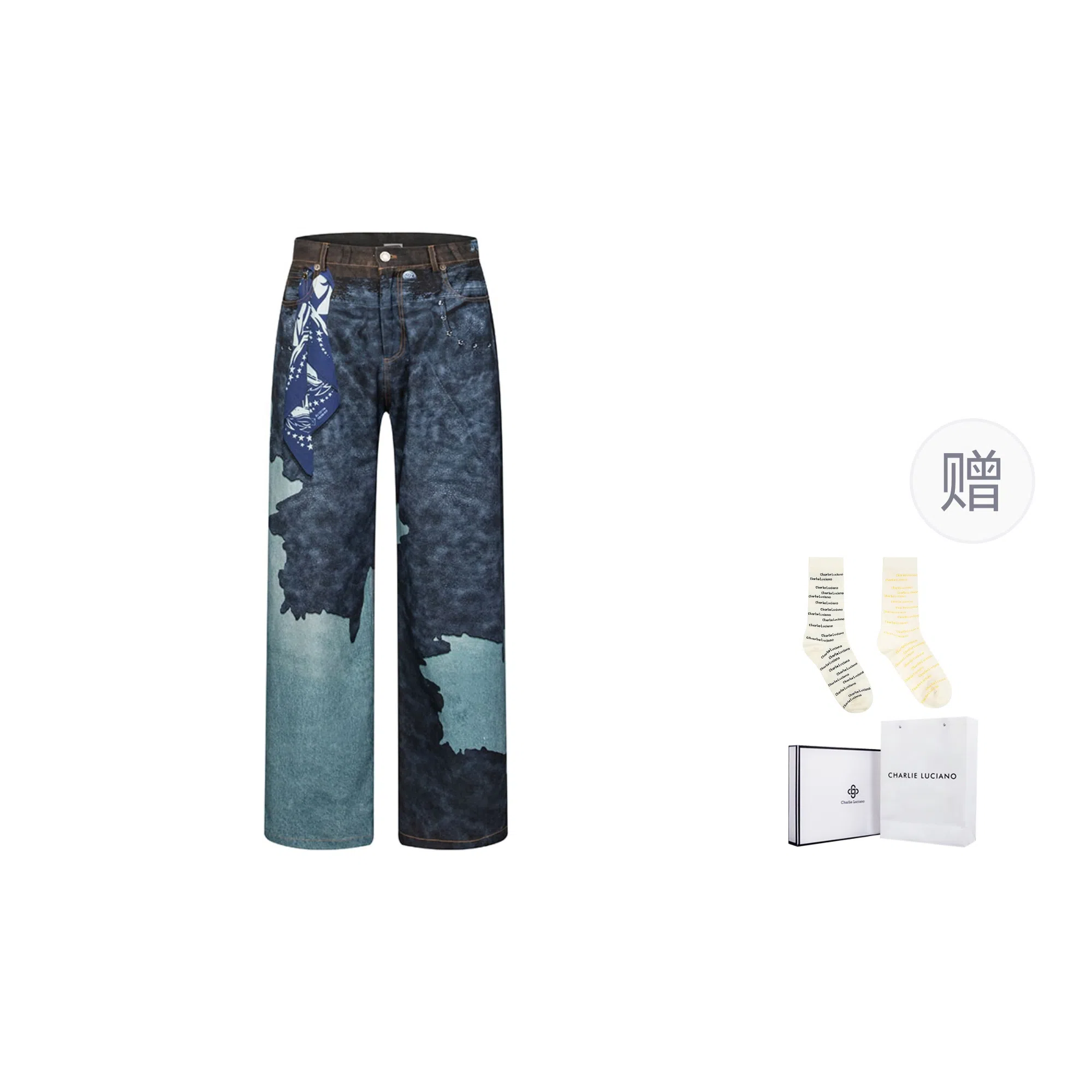 Charlie Luciano High Waist Printed Jeans