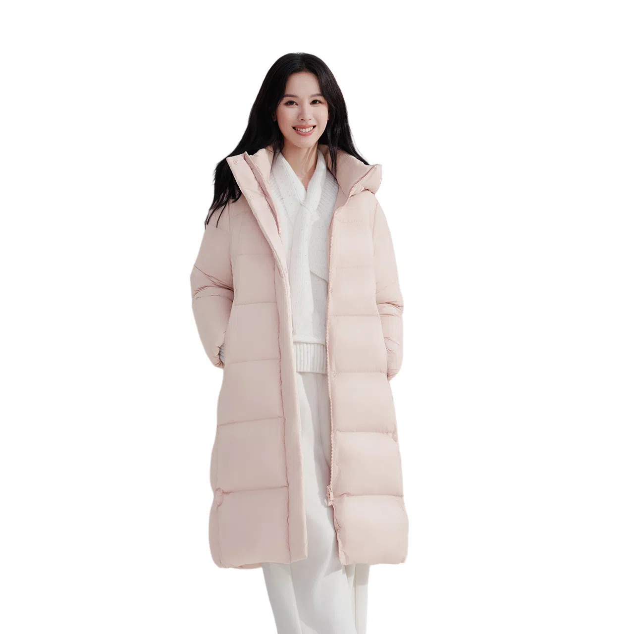 森马 超级植物系列 纯色防水加厚保暖连帽中长款羽绒服 女款