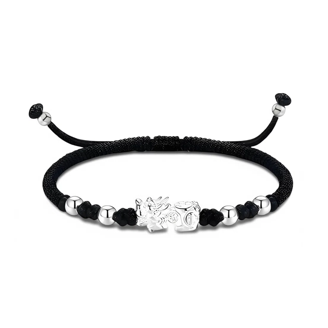 【999银】 絮物 国潮新中式设计感个性转运貔貅手工编织时尚百搭出游新宠吸睛神器百福具臻#好运 织物 手绳 男女同款情侣款