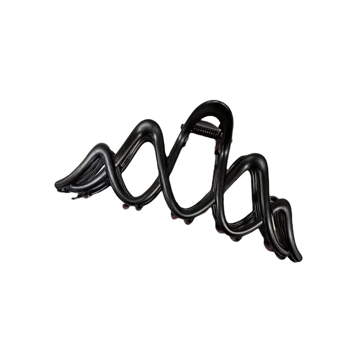 贯古今 黑色金属波浪抓夹后脑勺盘发鲨鱼夹高级感简约气质高端 合金 发夹 女款