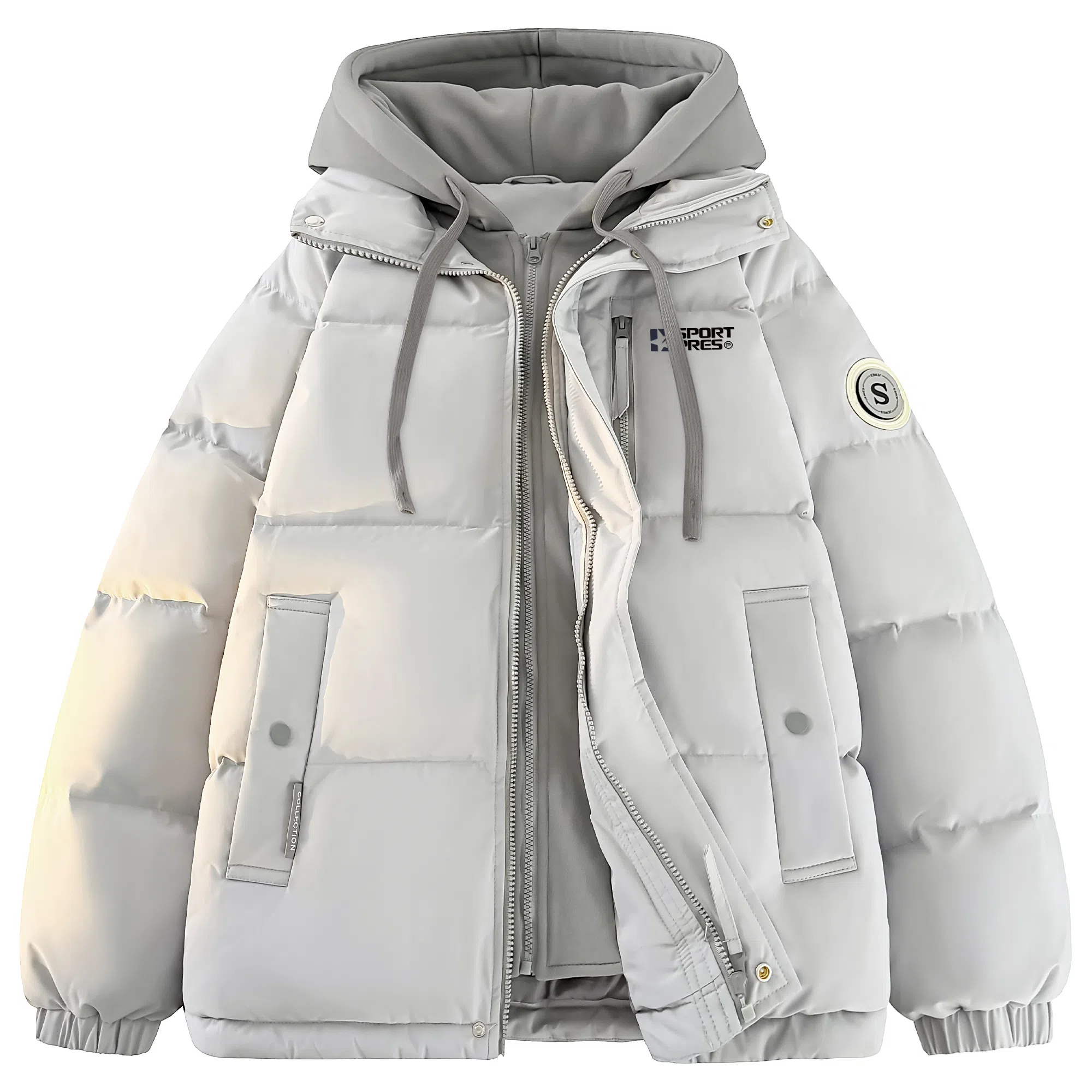 PRESSURE Basic Retro Hooded Puffer Jacket