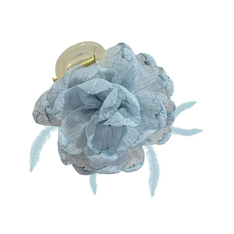 蒙妮 氛围感网纱花朵羽毛 亚克力 发夹 女款