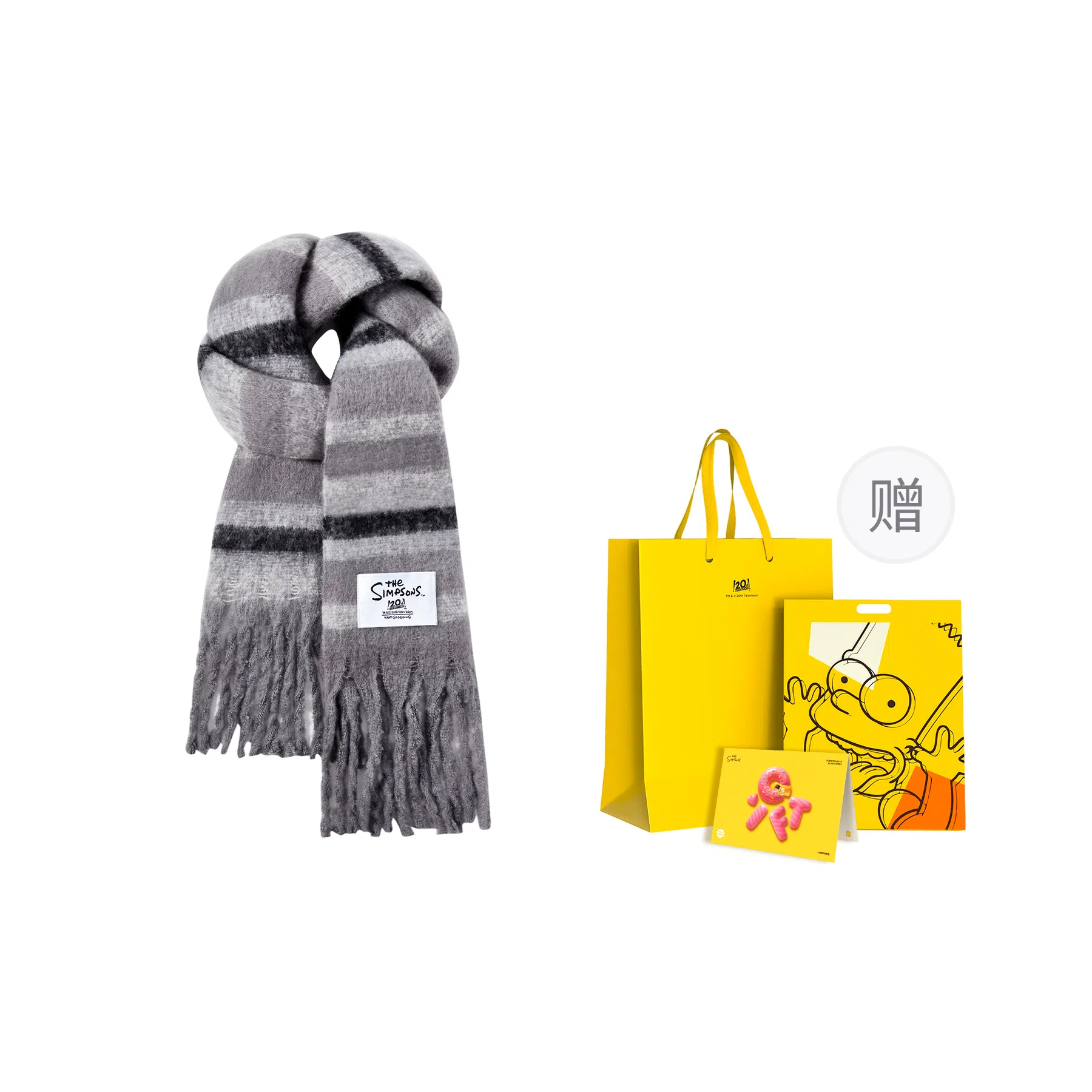 The Simpsons Plaid Gradient Scarf