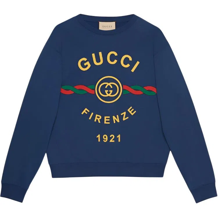 Gucci Logo Long Sleeve Sweatshirt Blue