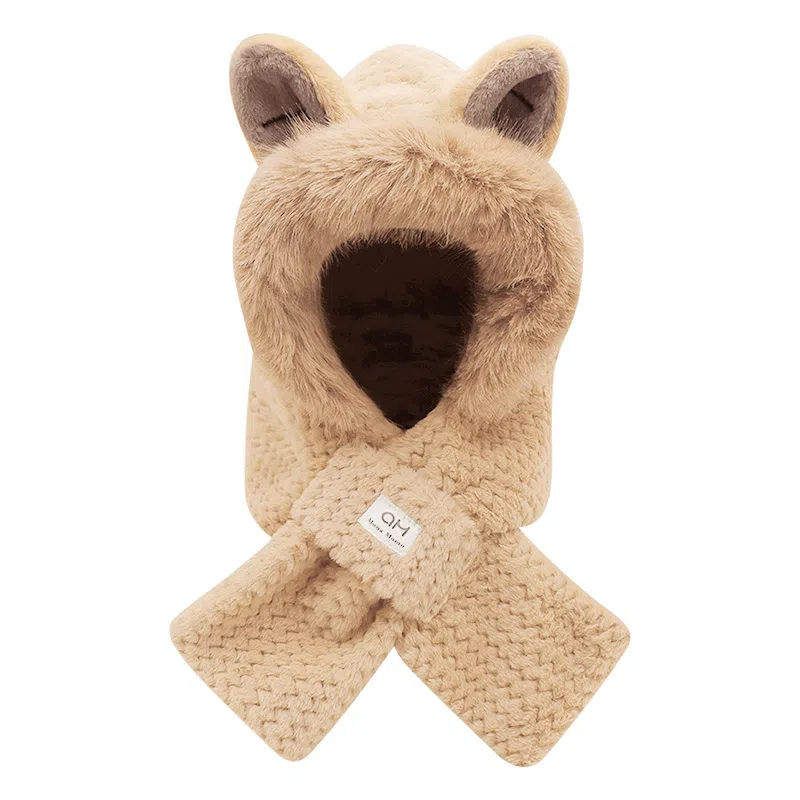 啄木鸟 可爱狐狸耳一体 秋冬保暖加厚护耳防风显脸小 聚酯纤维 斗篷帽 女款