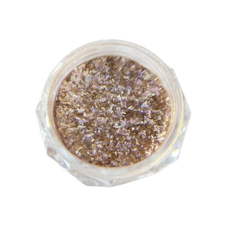 恩妮诗 网红美甲极光冰泊片欧泊碎钻粉梦幻  中梯中长款方型长方长款金色纯色