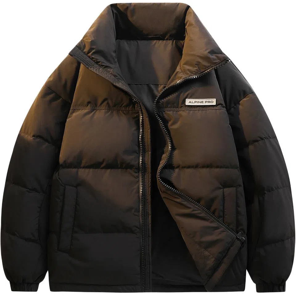 鸭鸭 立领拼色休闲短款羽绒服 男款