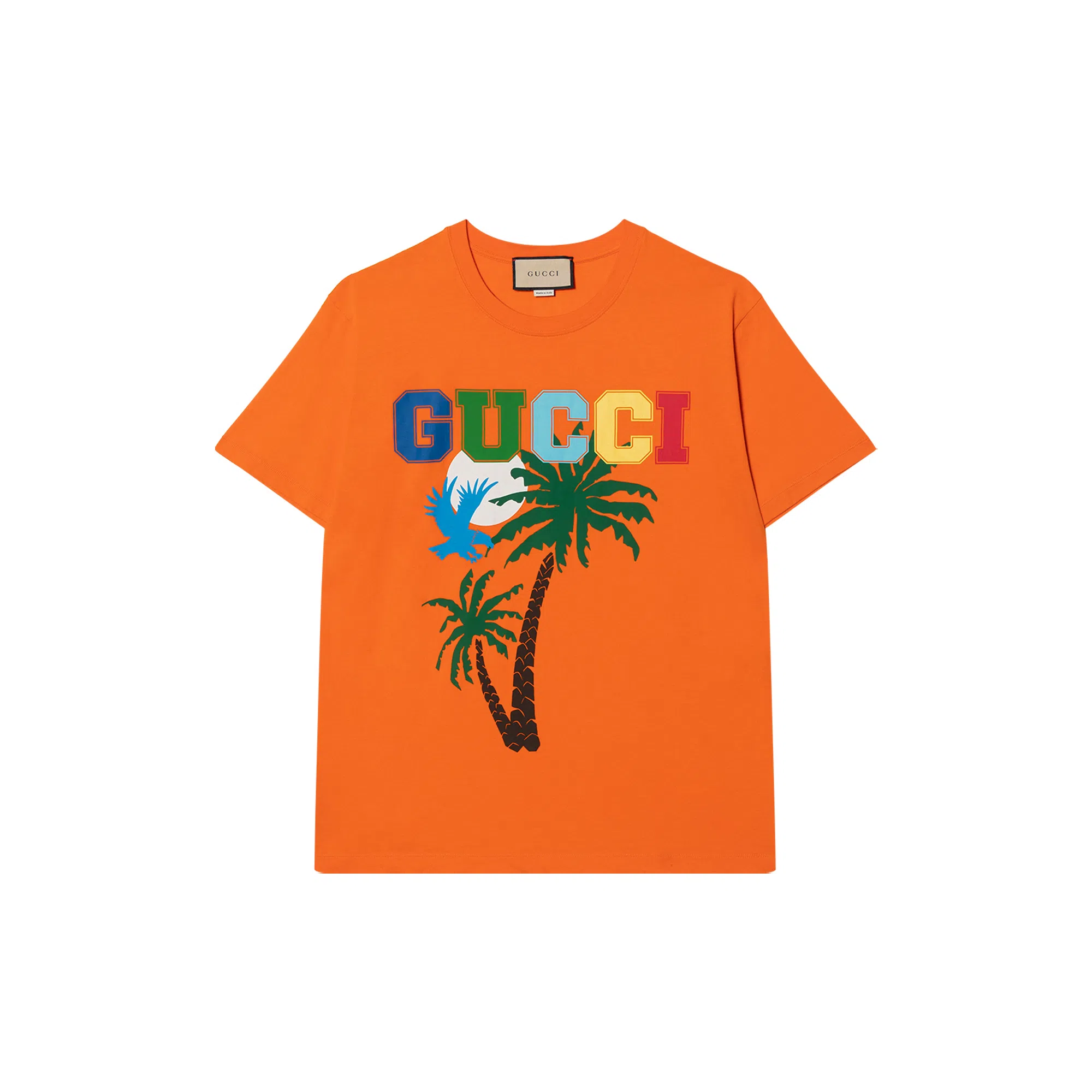 Gucci SS22 Palm Tree Print T-Shirt Orange