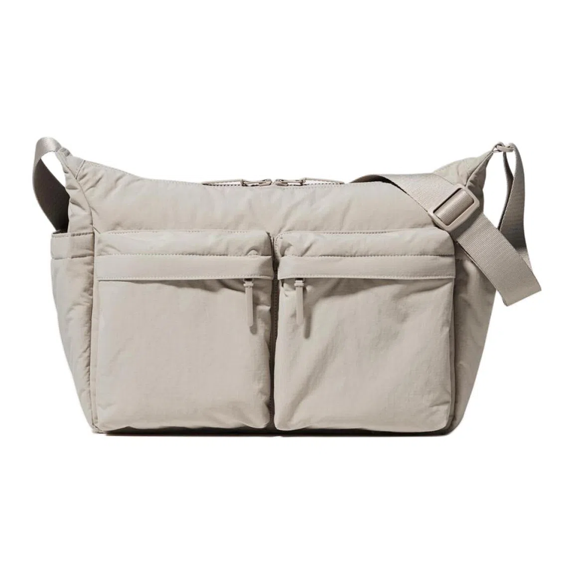 UNIQLO Multi-Pocket Nylon Shoulder Bag Beige