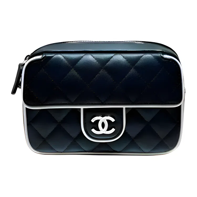 CHANEL 25P Small Lambskin Chain Bag Black