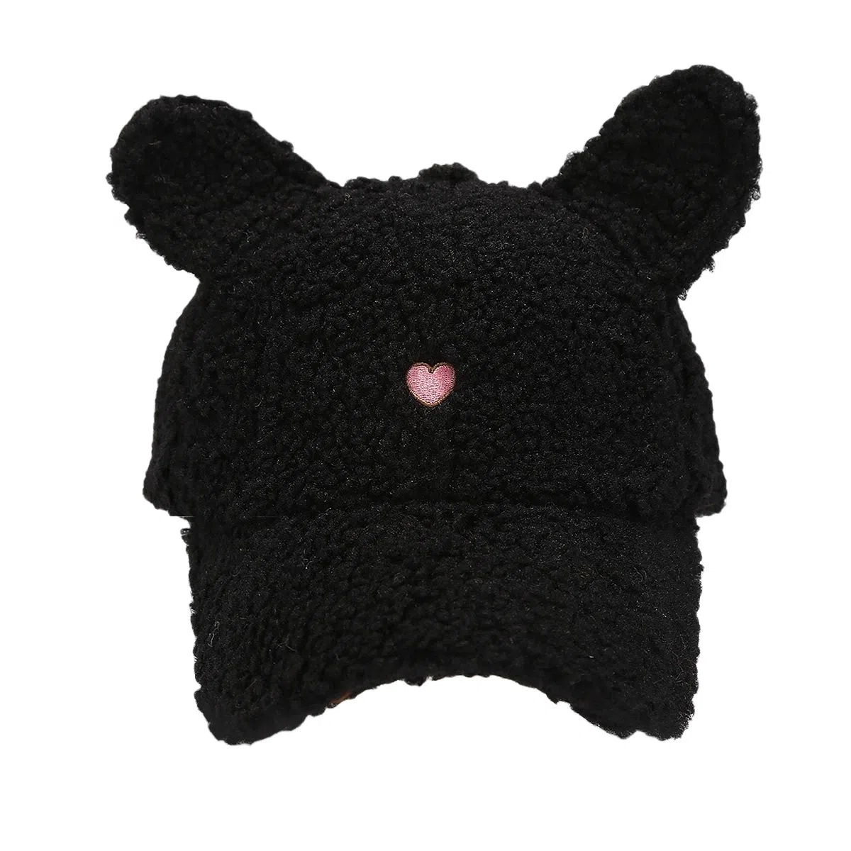 艾佳微 韩国甜美帽子可爱兔耳朵毛绒棒球帽百搭拍照萌萌哒 涤纶 鸭舌帽 男女同款情侣款