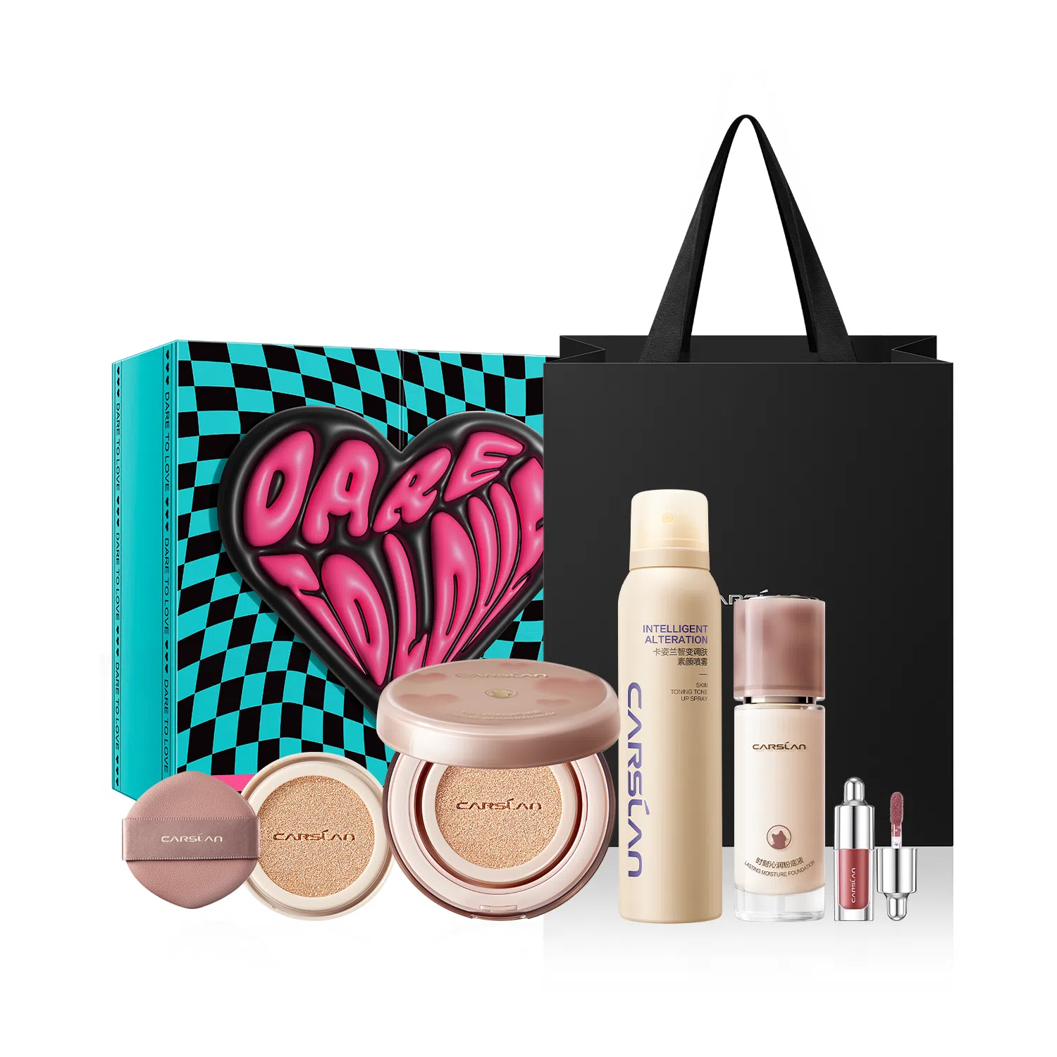 卡姿兰 镇店星品礼盒彩妆套装 控油自然不脱妆服帖气色提亮肤色 气垫粉饼定妆喷雾