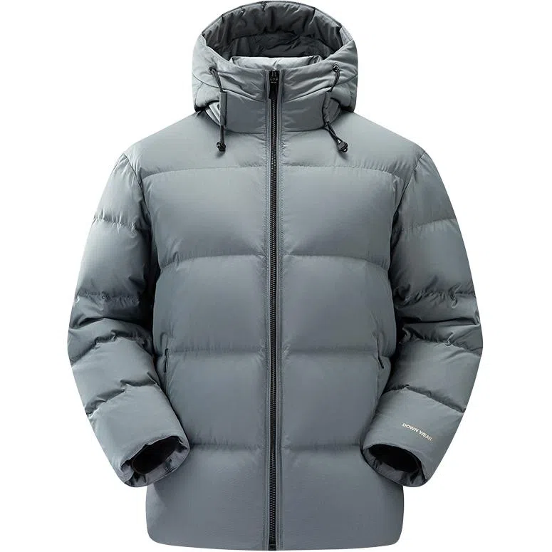 鸭鸭 户外系列 纯色百搭韩版潮流基础简约石墨烯保暖防寒连帽立领羽绒服 男款