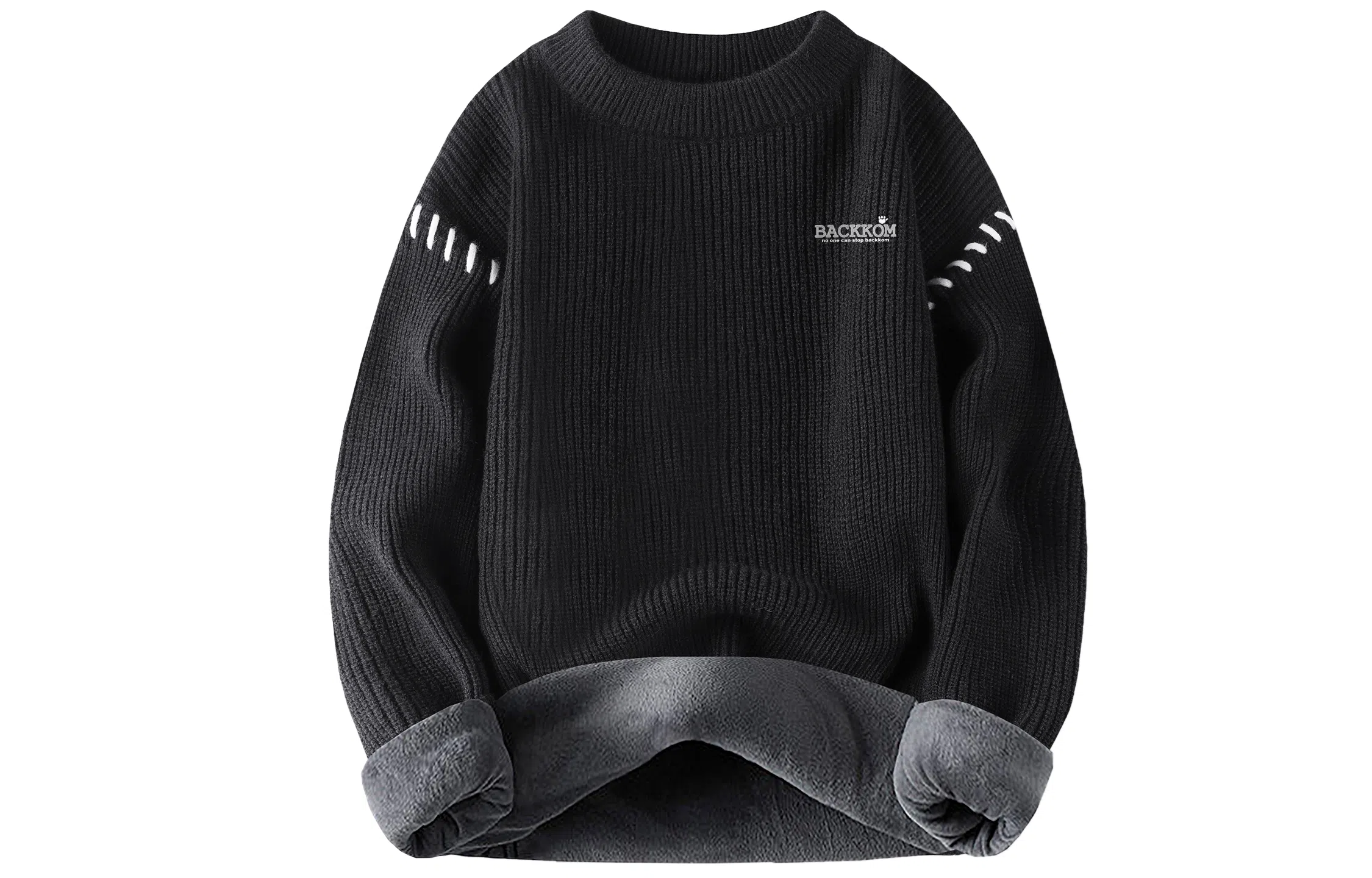 大卫贝肯 美式复古高街基础款圆领套头上衣潮流潮牌休闲宽松内搭打底衫时尚百搭痞帅慵懒风秋冬款长袖毛衣 男女同款