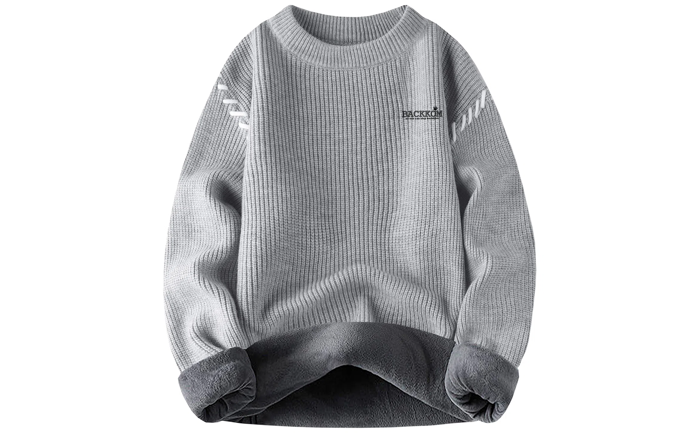 大卫贝肯 美式复古高街基础款圆领套头上衣潮流潮牌休闲宽松内搭打底衫时尚百搭痞帅慵懒风秋冬款长袖毛衣 男女同款