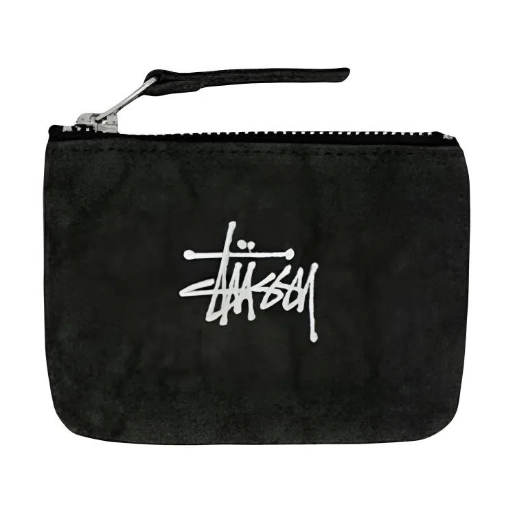 Stussy Classic Logo Canvas Wallet Black