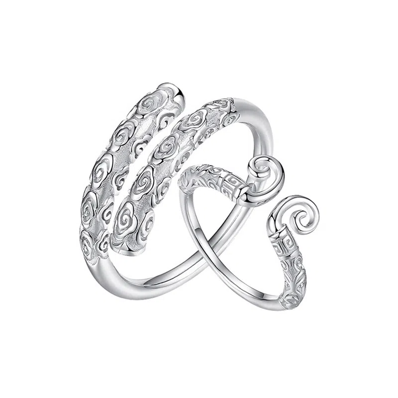 琦珂 纯银紧箍咒至尊宝金箍棒对戒大话西游孙悟空 戒指 男女同款情侣款