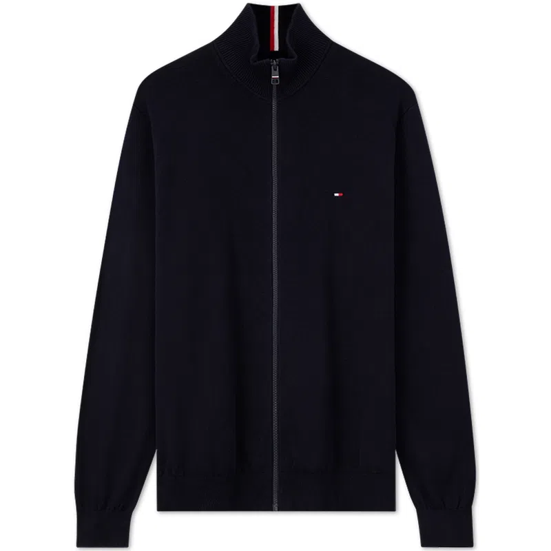 Tommy Hilfiger Cotton Zip-Up Knit Jacket Navy