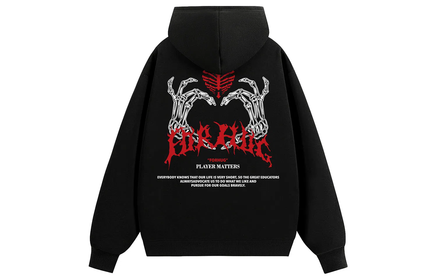 FORHUG Gothic Skull Palm Hoodie