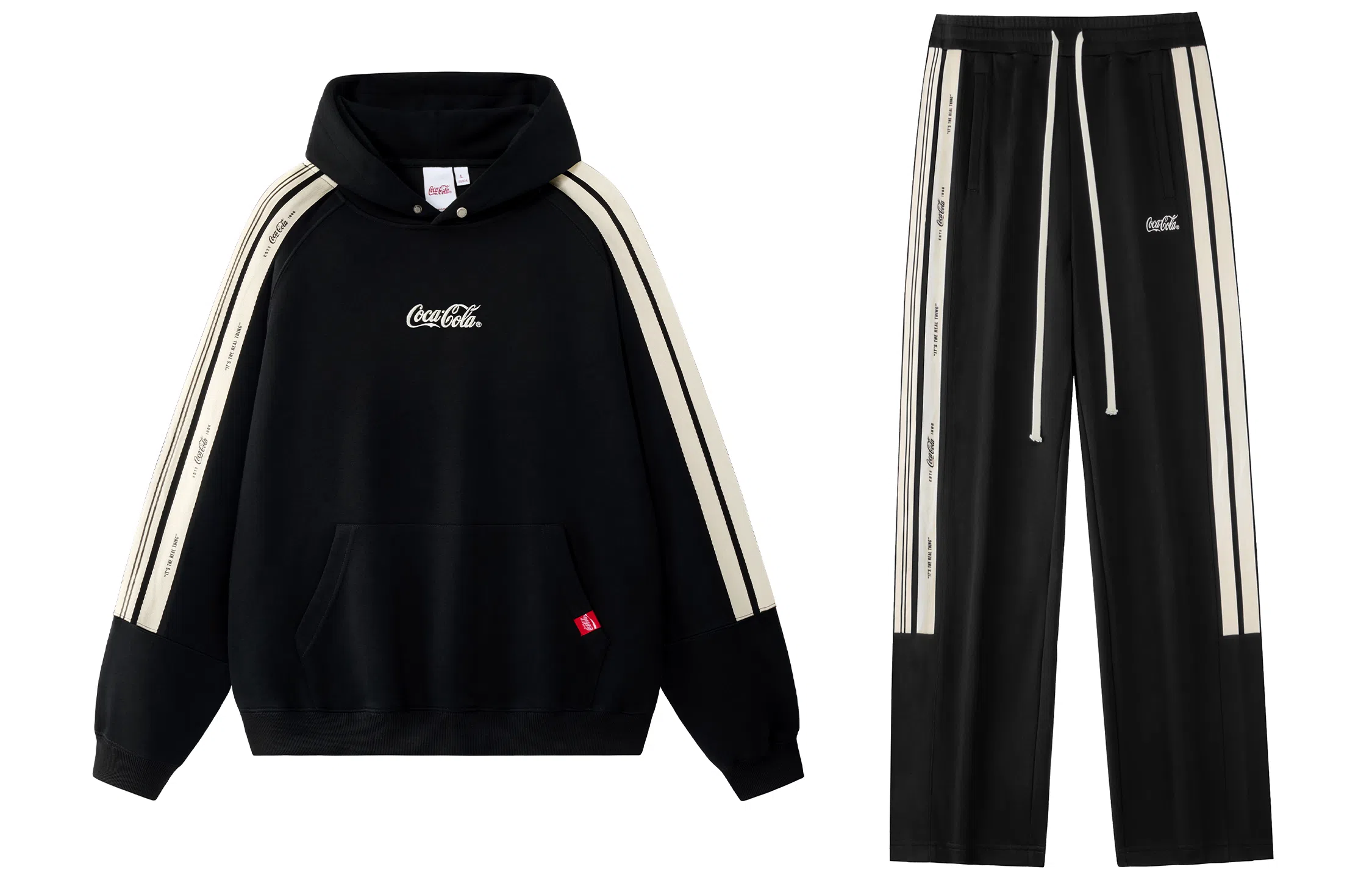 Coca-Cola Asymmetric Stripe Hoodie Set