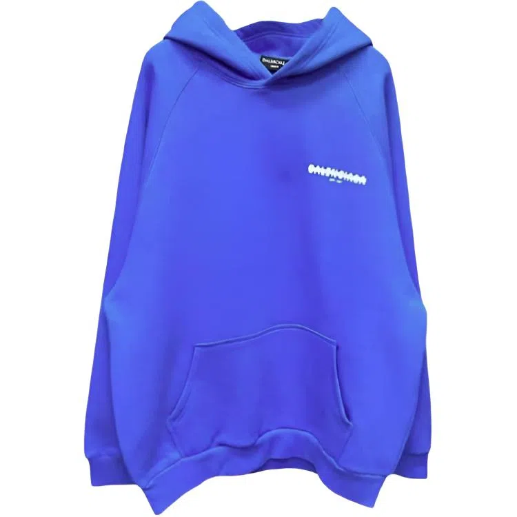 Balenciaga FW23 Logo Hoodie Blue