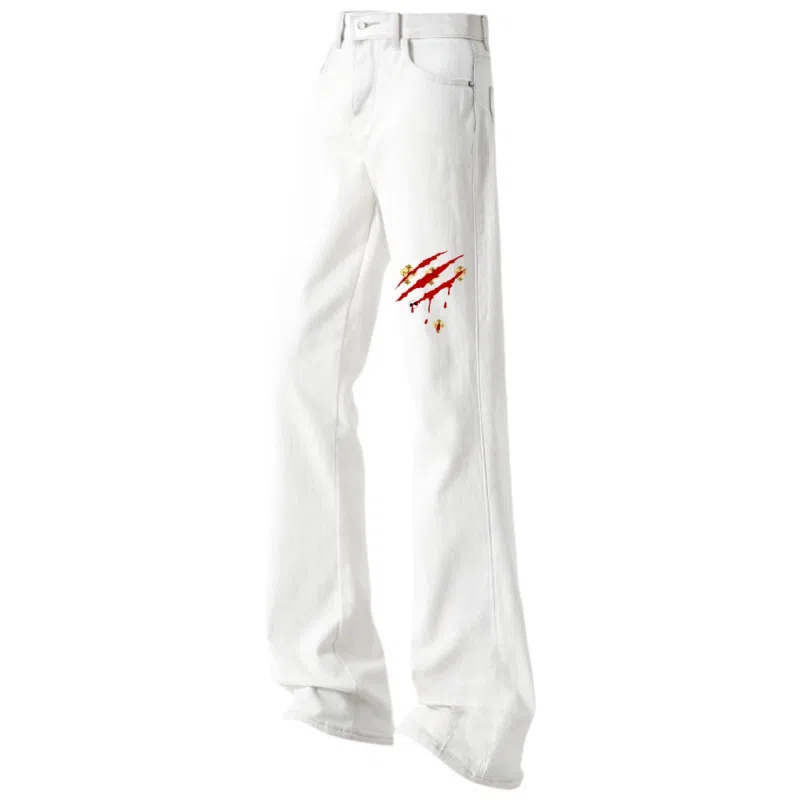 AMBER LIGHT OOTD Cross Print Jeans