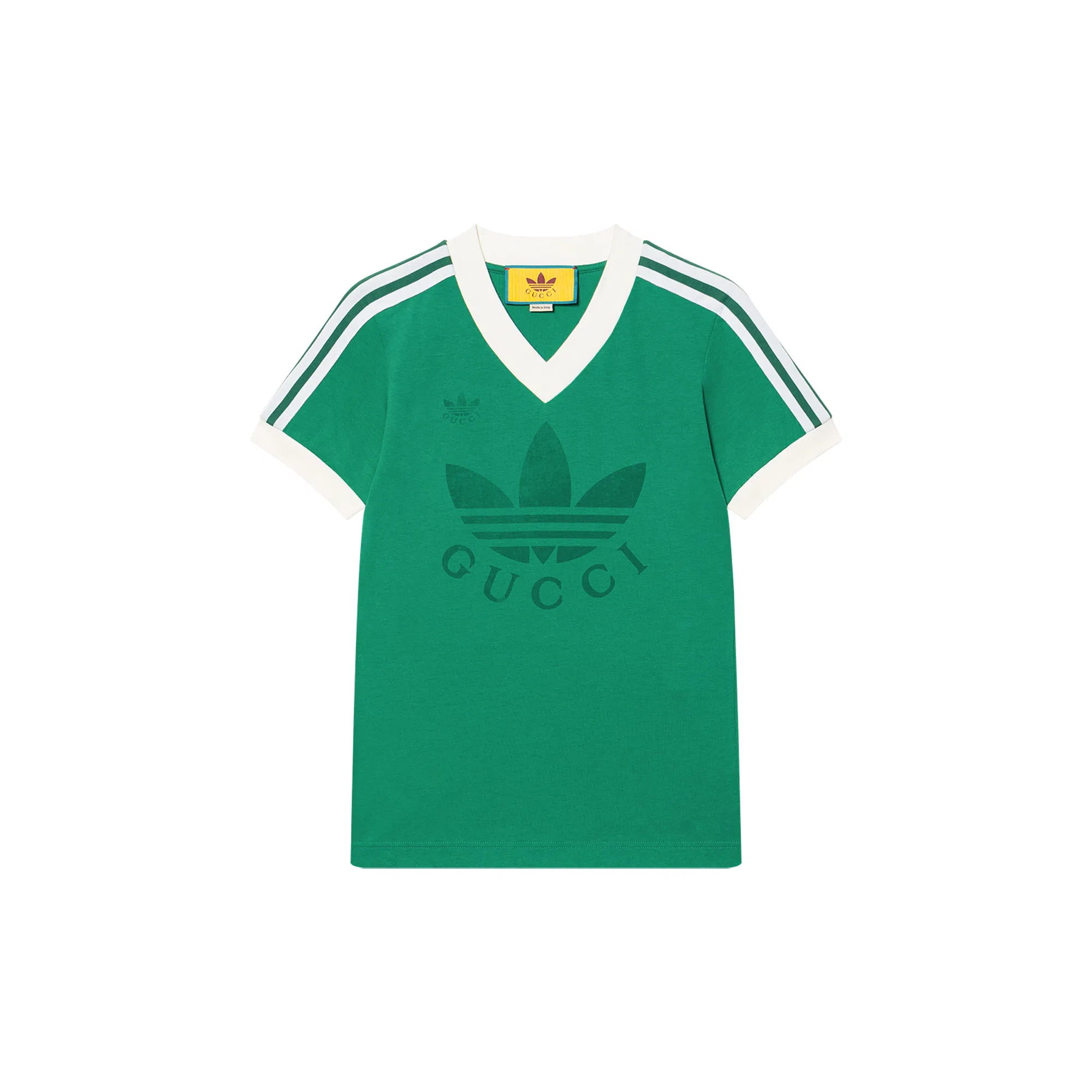 Gucci x adidas Originals V-Neck Green Tee