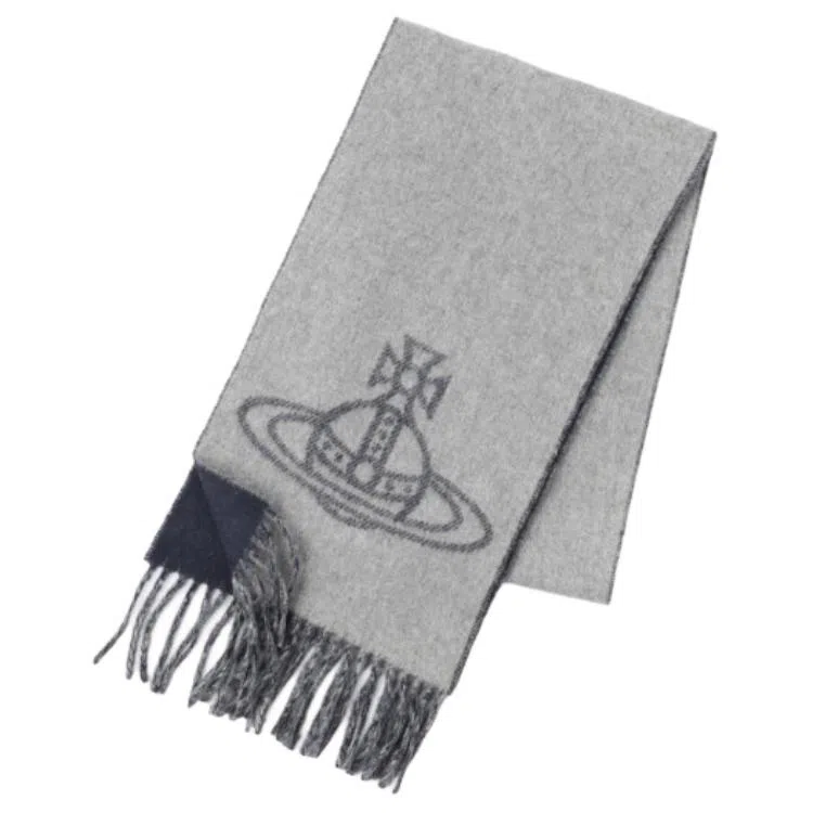Vivienne Westwood Saturn Logo Scarf Mineral Grey