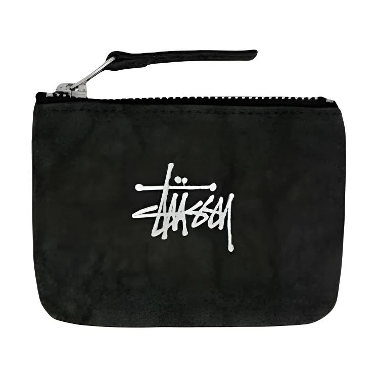 Stussy Classic Logo Canvas Wallet Black
