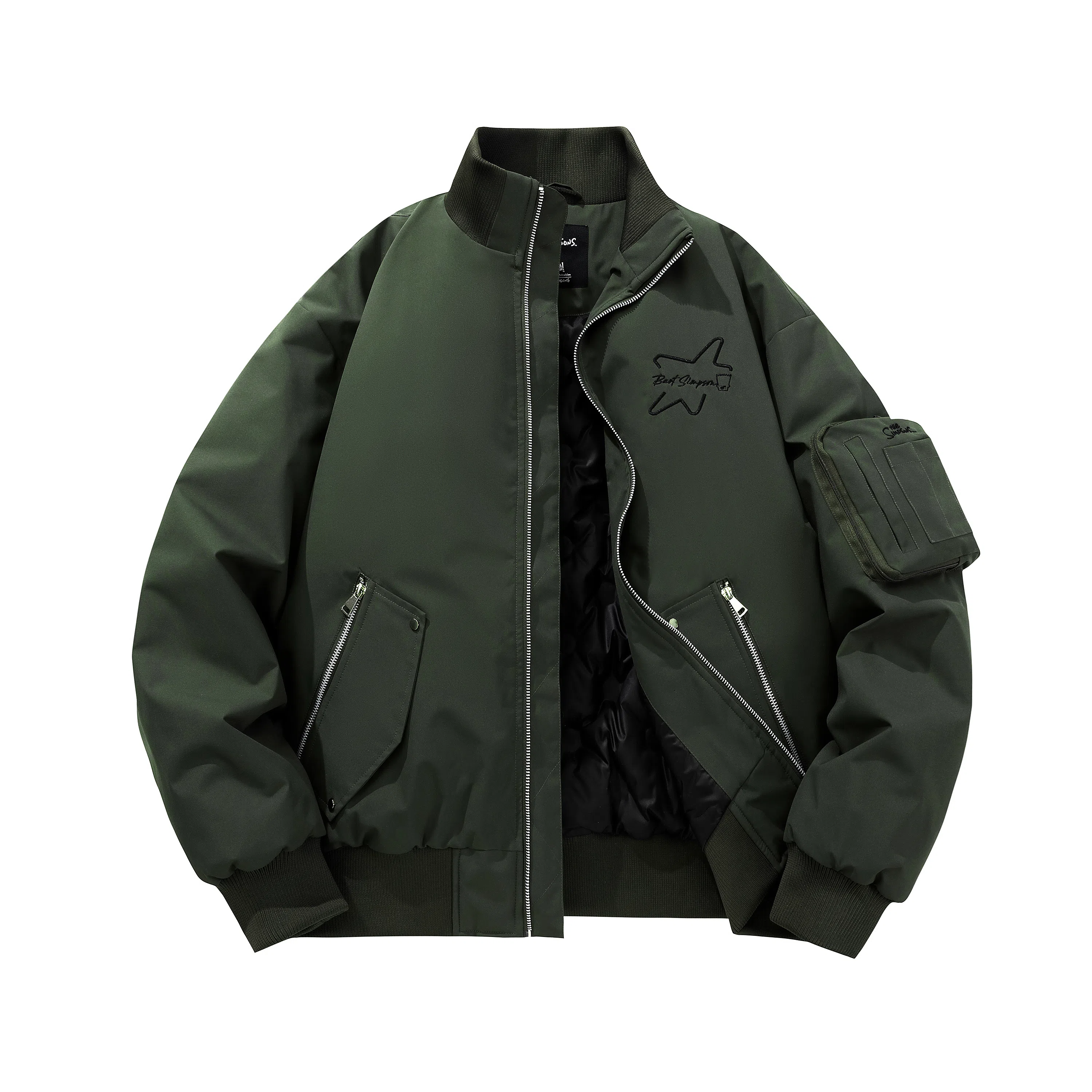 The Simpsons Streetwear Graffiti Embroidered Down Jacket