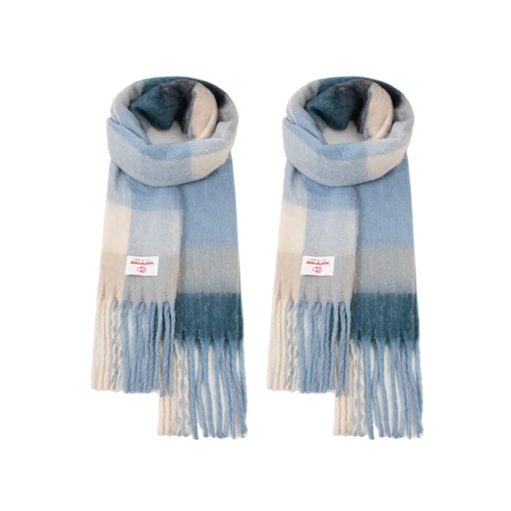 白卷 限定款马卡龙色保暖加厚 绒线围巾 女款