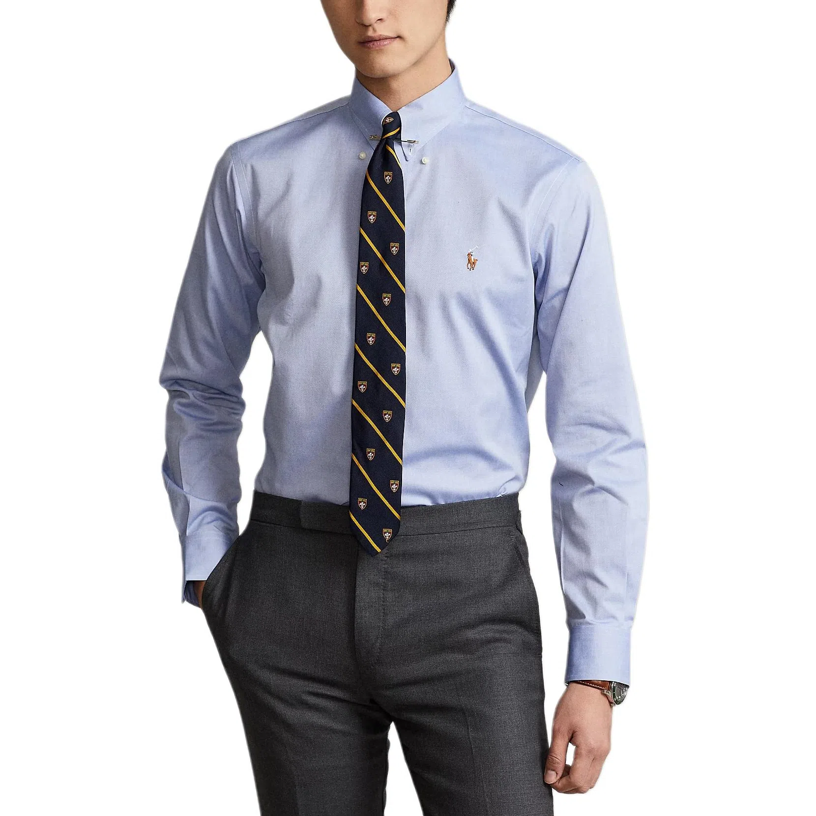 Polo Ralph Lauren SS24 Embroidered Long Sleeve Shirt Blue