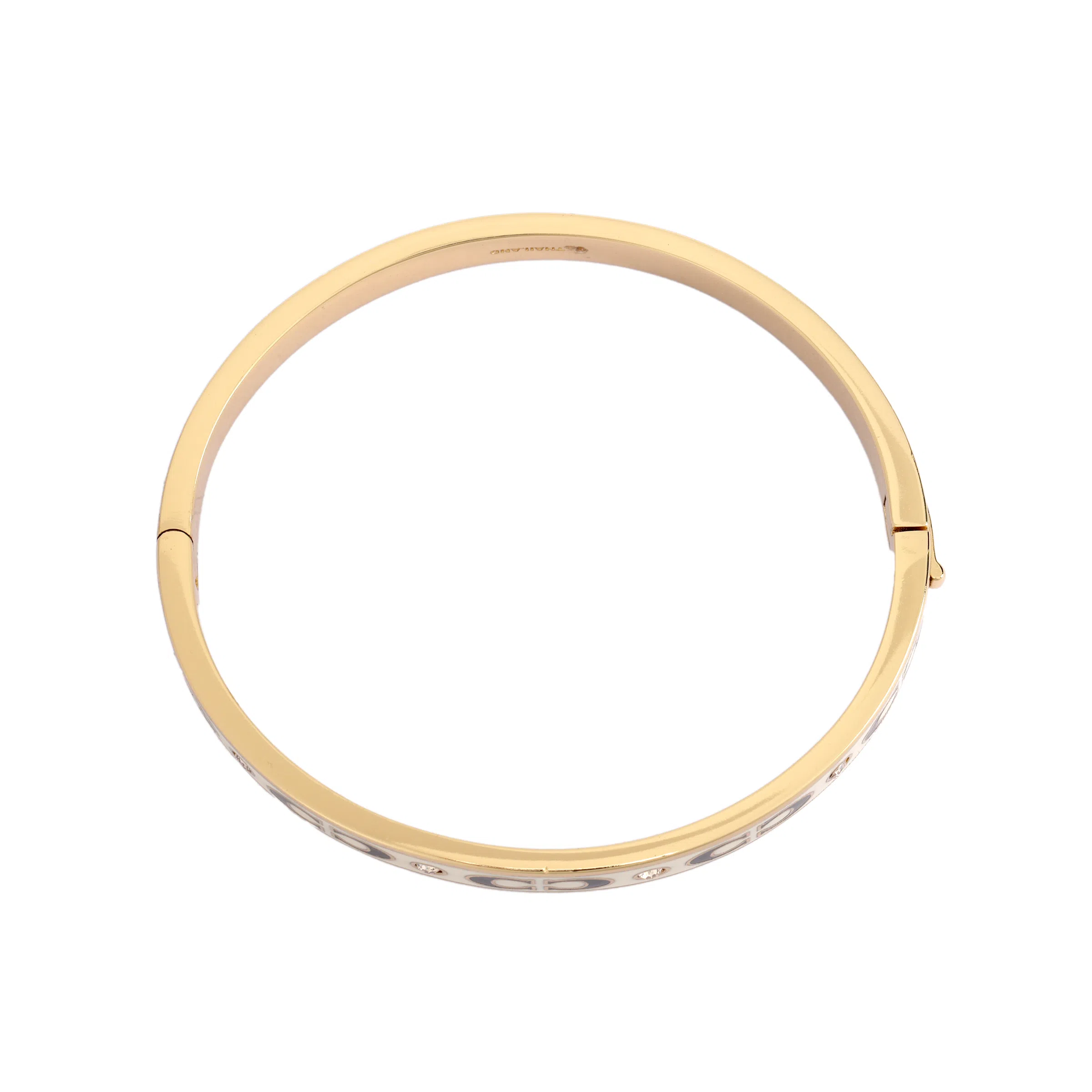 COACH Enamel Hinge Bracelet Gold/White