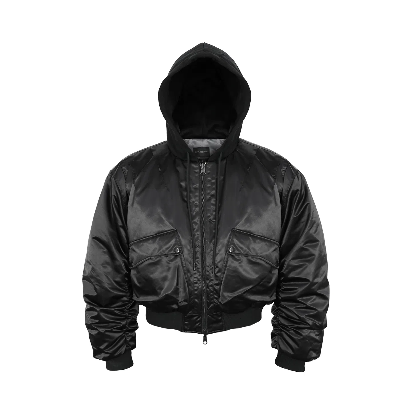 EPOWER PRESENTS Reversible Batwing Puffer Jacket Black Silver