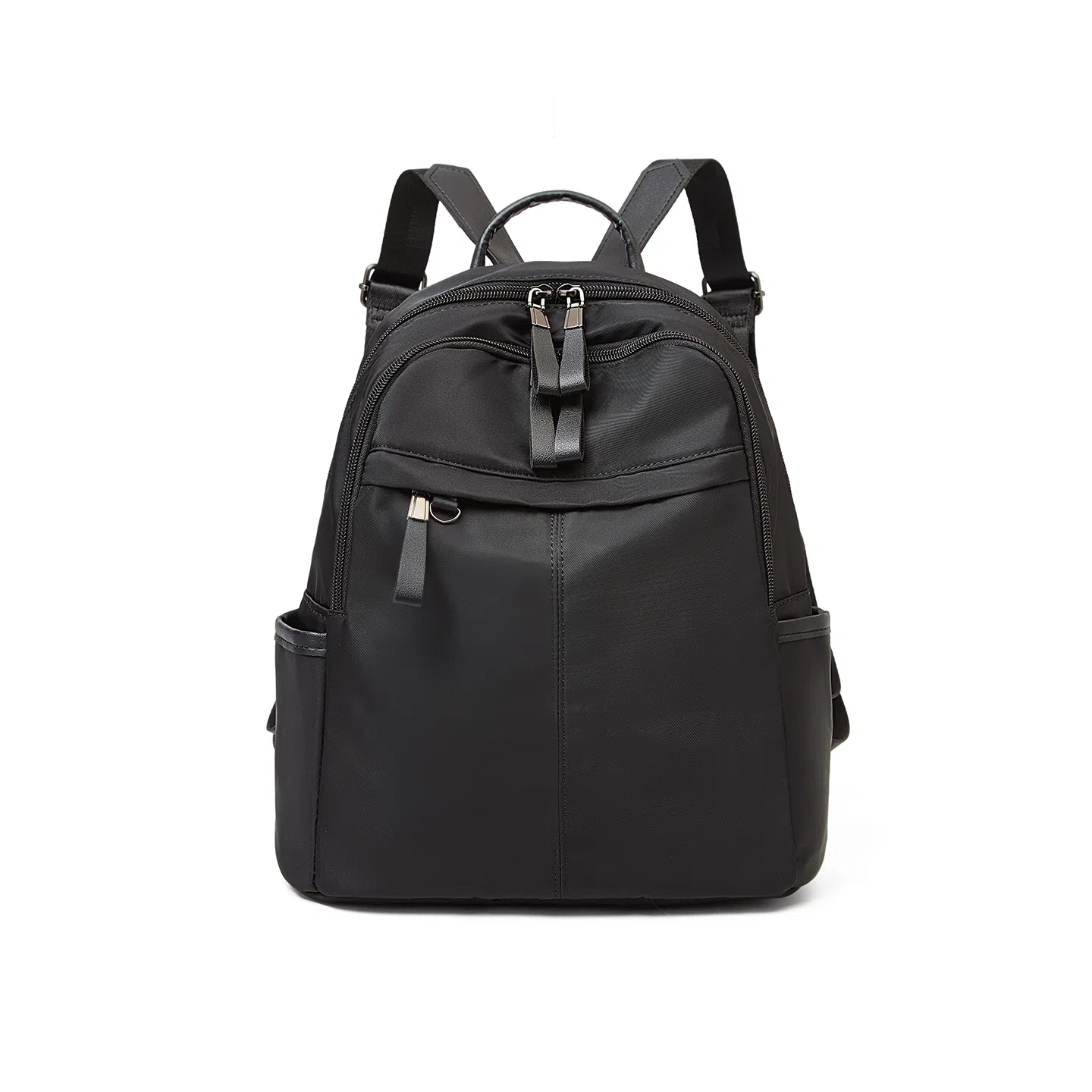 老人头 潮流时尚日常通勤防水背包 织物 双肩包 常规 男女同款情侣款 黑色