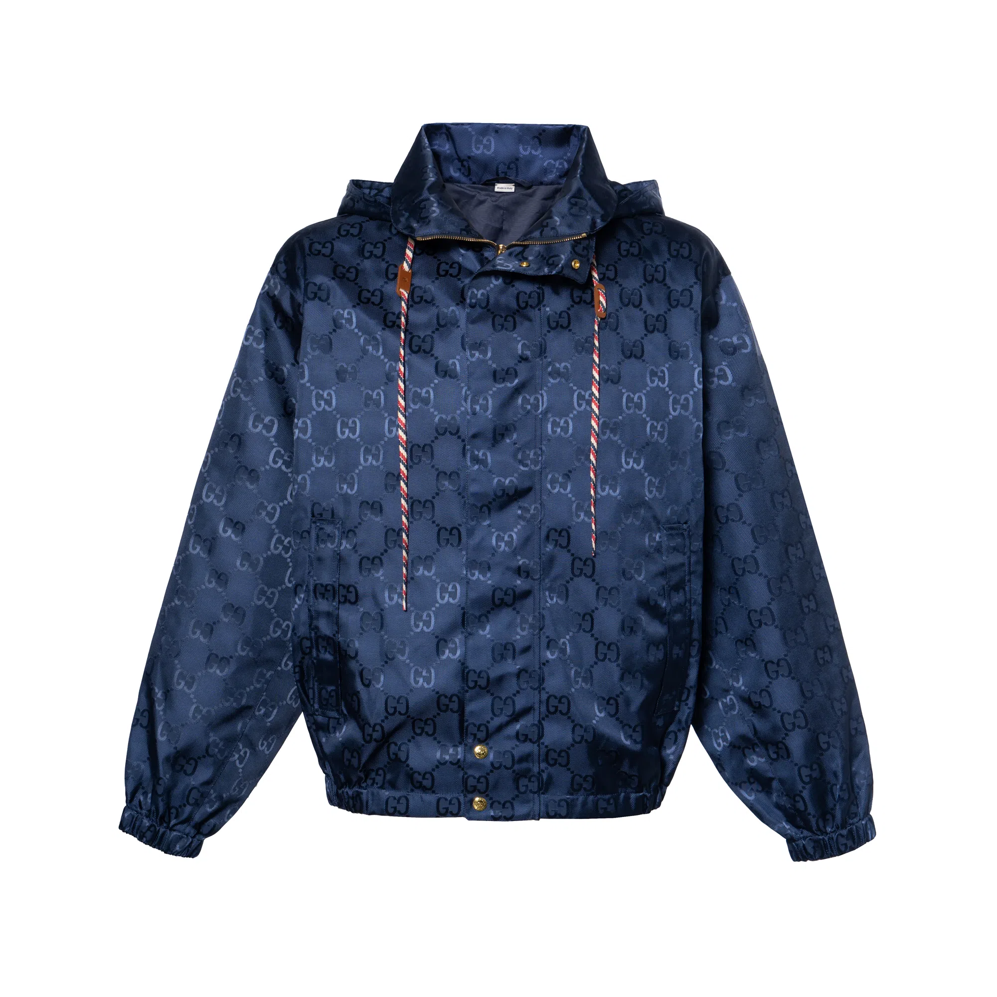 GUCCI FW22 Logo Jacquard Hoodie Blue