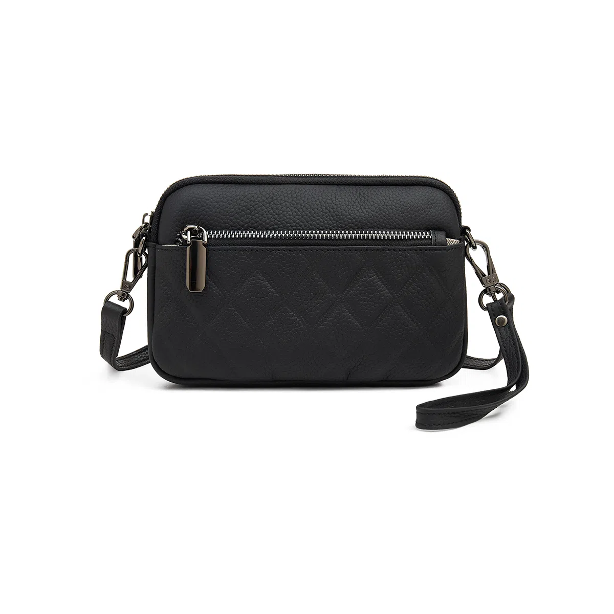 老人头 休闲通勤菱格高级感百搭经典 头层牛皮 单肩斜挎包 常规 女款 黑色/白色/卡其色