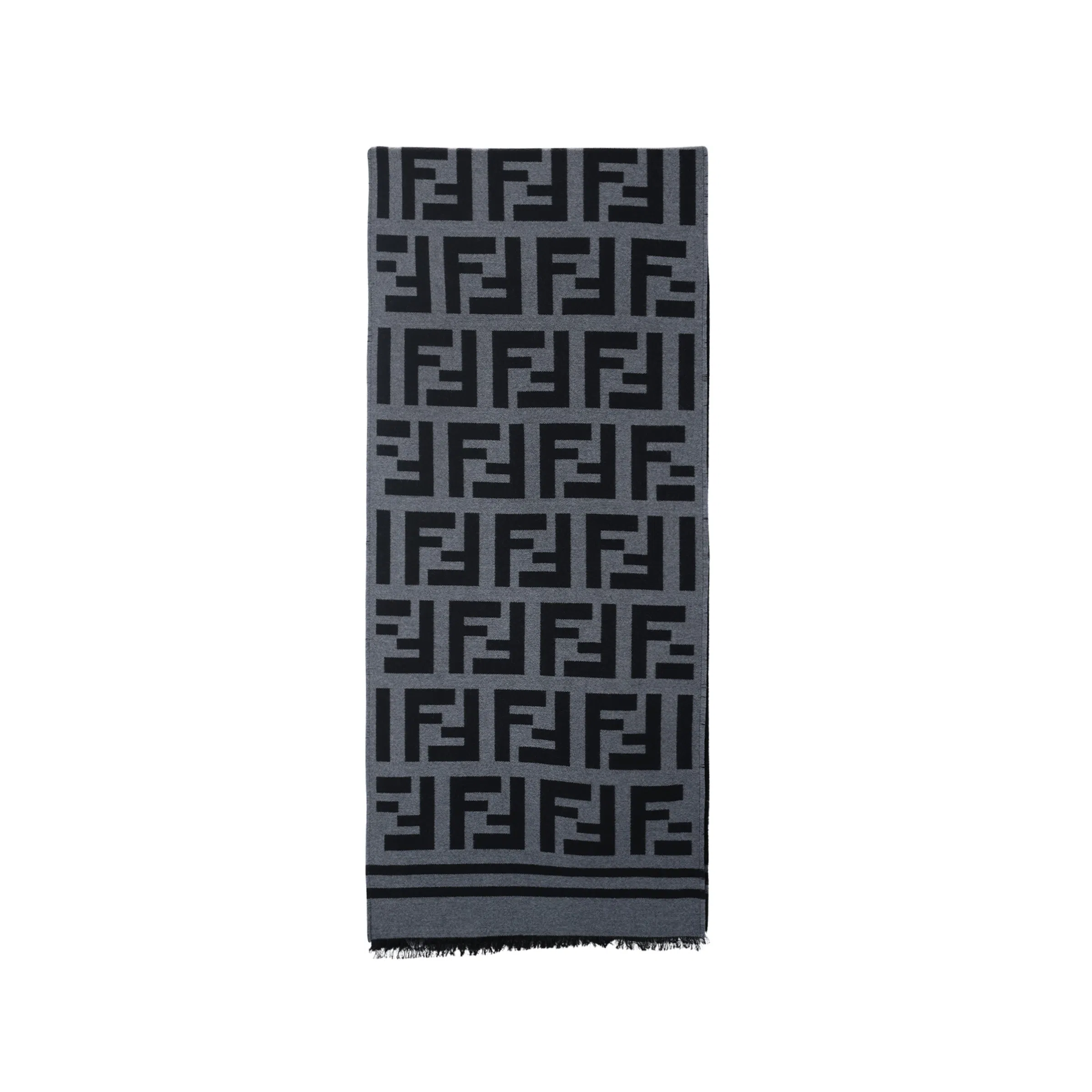 Fendi Wool Scarf Black Grey