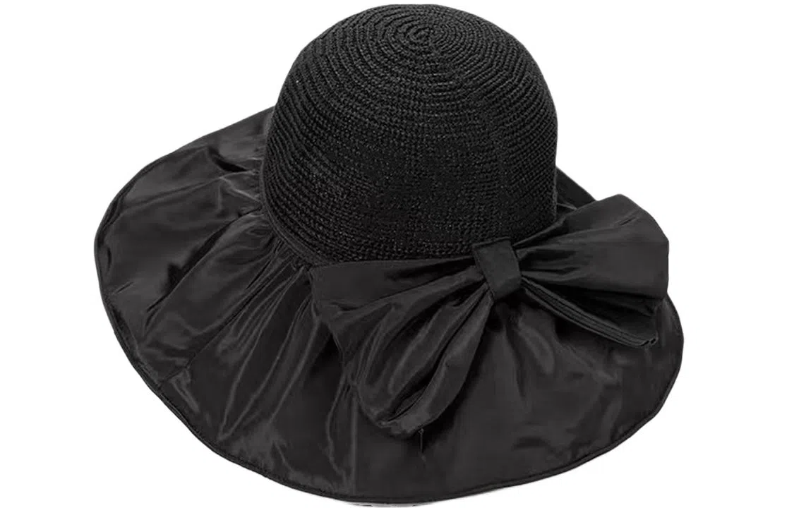 优幽兰 小众潮流大帽檐显脸小户外黑胶防紫外线 聚酯纤维 防晒帽 女款