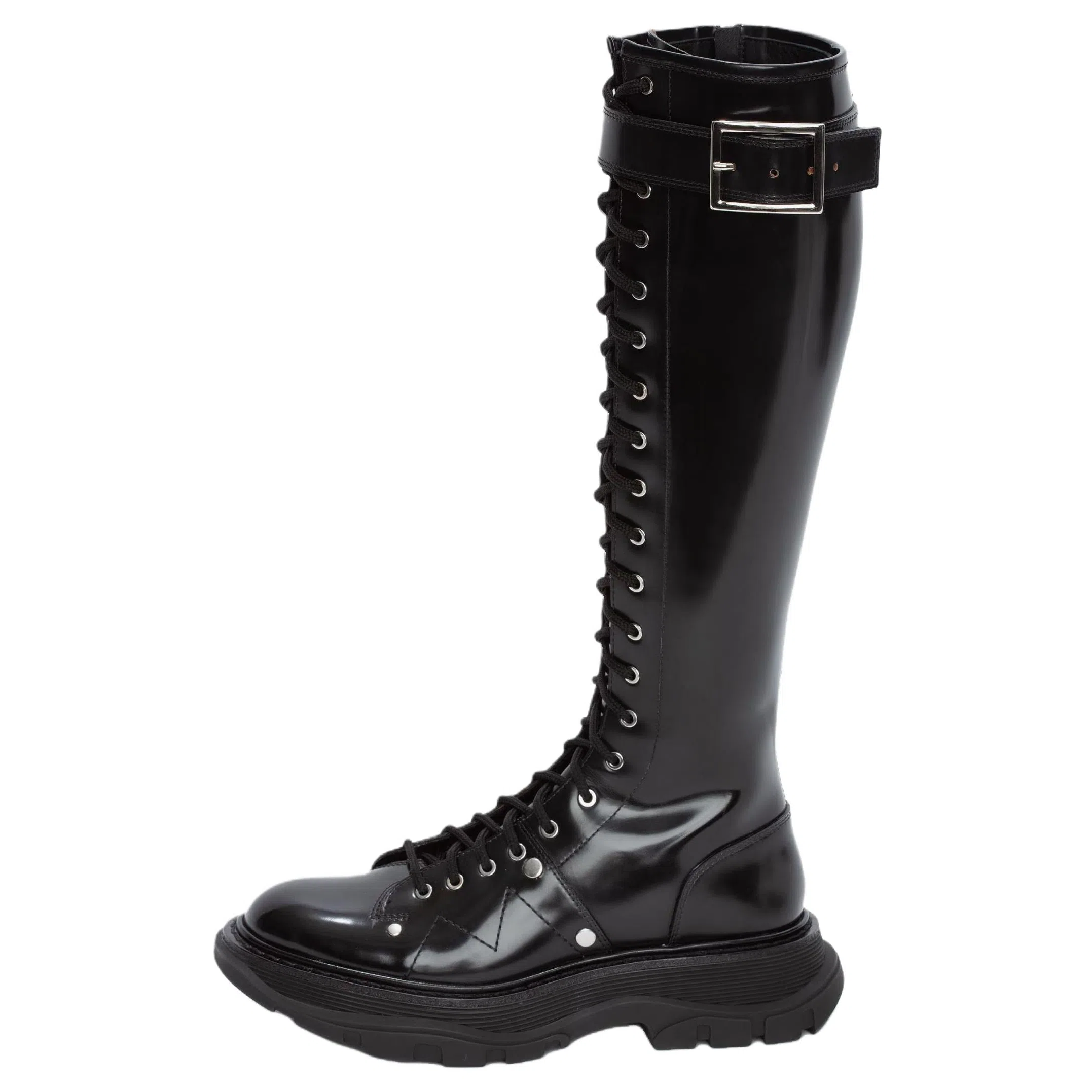 Alexander McQueen Tread High Boots Black