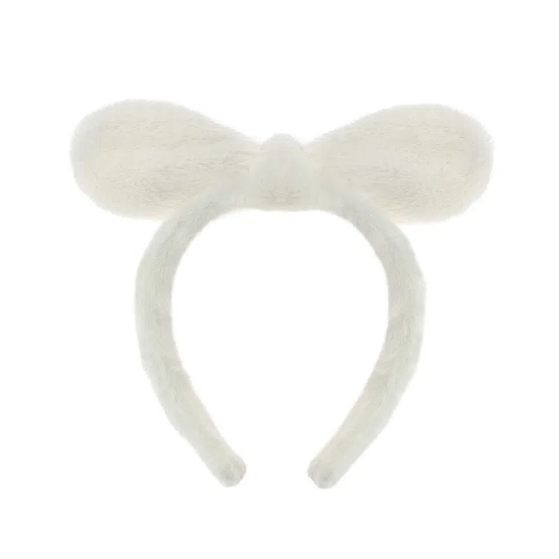 如花梦 可爱兔耳朵 日常百搭洗脸敷面膜 温柔防滑额前 毛绒 发箍 女款