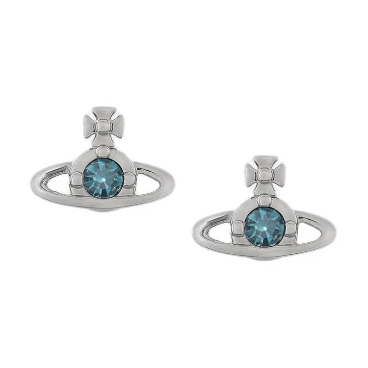 Vivienne Westwood Nano Saturn Earrings Silver/Blue