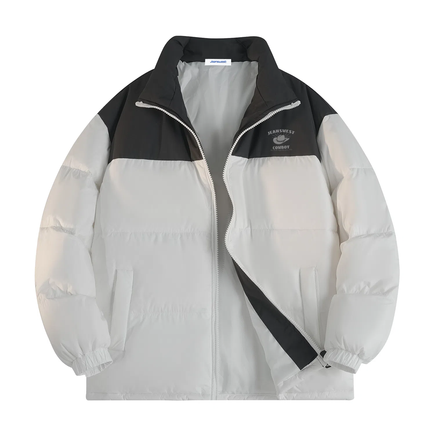 JEANSWEST Patchwork Puffer Jacket