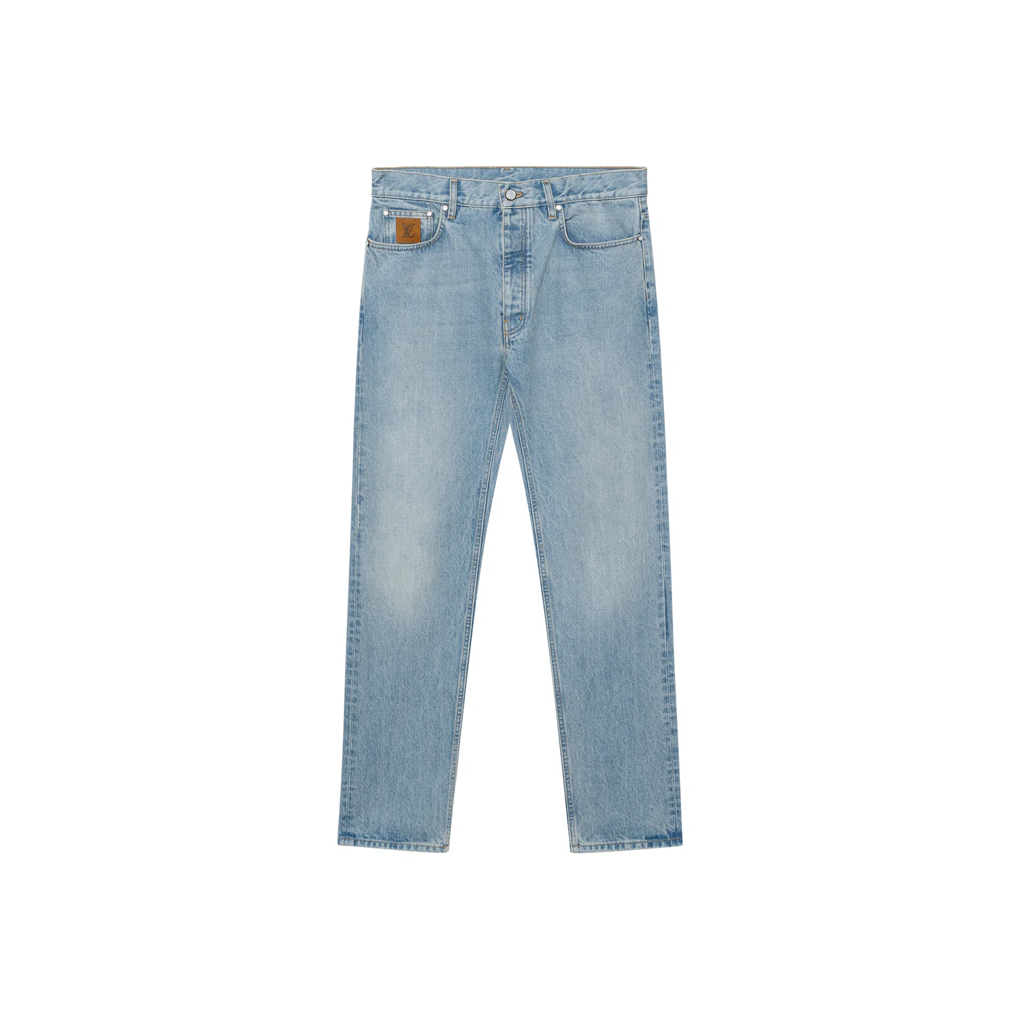Louis Vuitton SS25 Embroidered Logo Jeans Blue