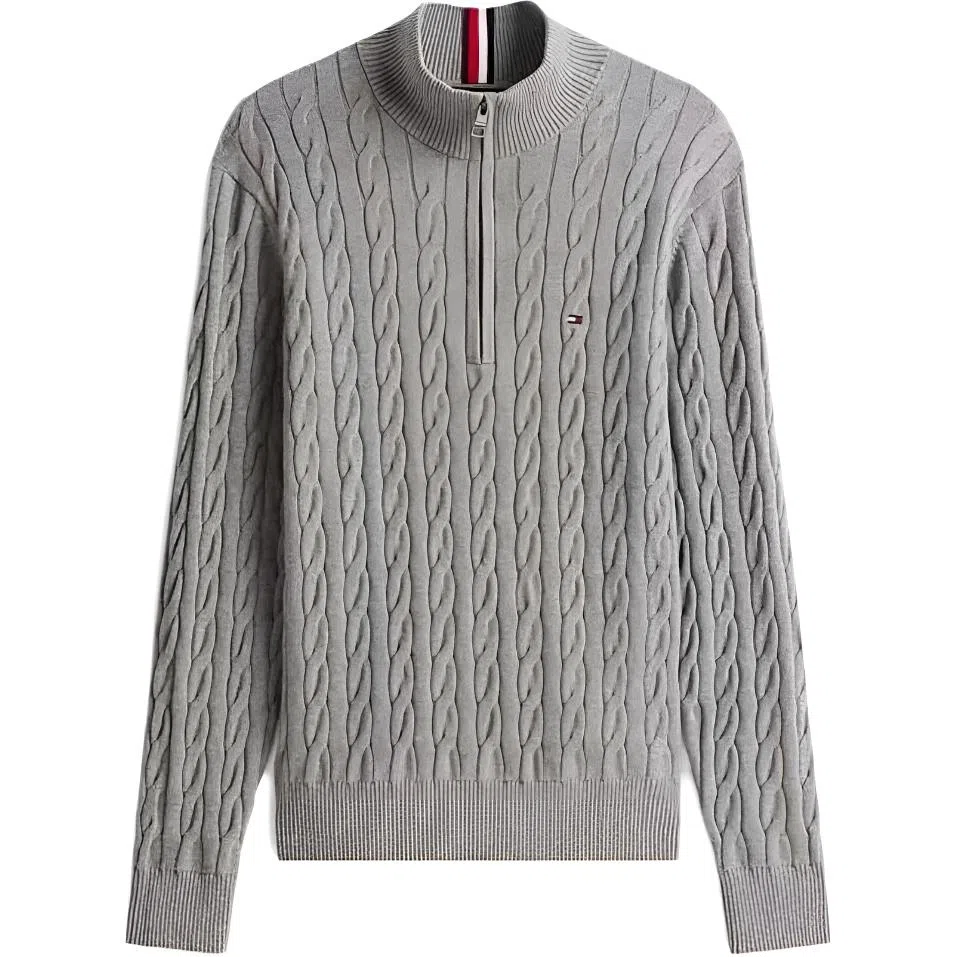 Tommy Hilfiger Logo Half-Zip Knit Sweater